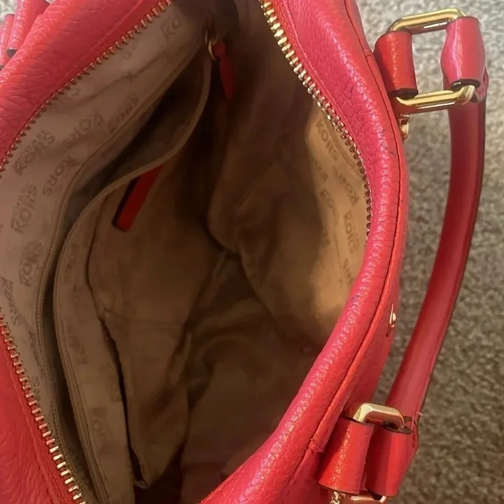 Michael Kors Bedford bowling satchel salmon pink purse